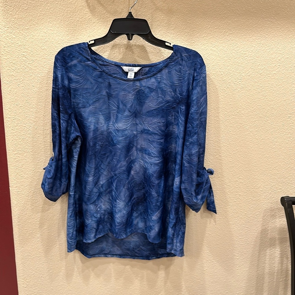 Blue Blouse Mid-Length Sleeve.